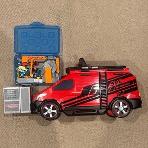 Micro Machines Red Toy Van with Accessories